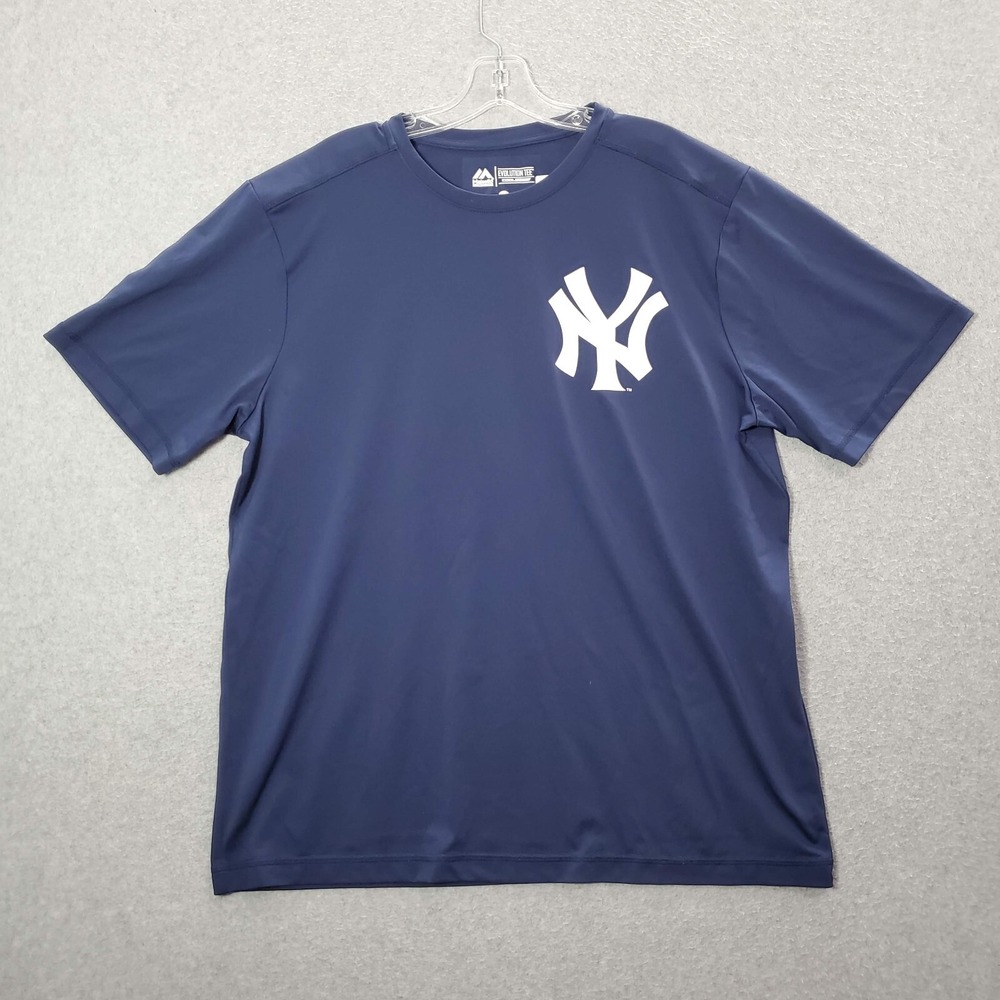 New York Yankees Men Shirt Large Blue Gary Sanchez 24 Cool Base Logo Graphic Tee